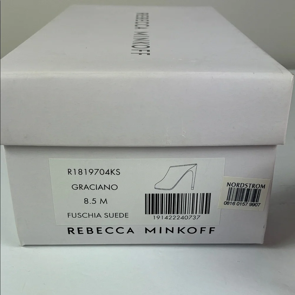 Rebecca Minkoff Fuchsia Heel Mules Party Vibrant Suede Graciano